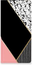 Bookcase Hoesje OPPO Reno8 T 5G Smart Cover Black Pink Shapes