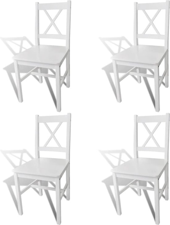Chaises de salle à manger bois blanc 4 pcs