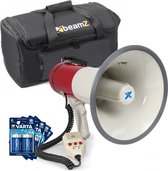 Megafoon met sirene - Vonyx MEG050 - Met batterijen, tas en afneembare microfoon - 50 watt - 1km