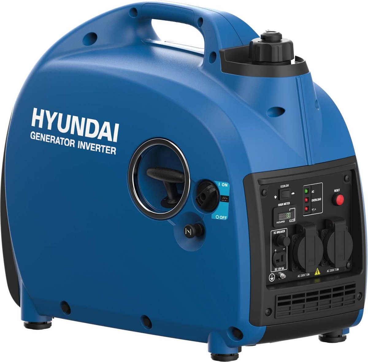 HYUNDAI inverter generator 2000 W - Benzinemotor - Schoon, fluisterstil en betrouwbaar - LED-scherm - Hyundai