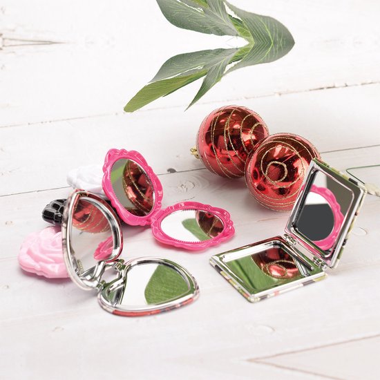 Miroir de maquillage compact rose rose | Double face | Repliable | Mini  miroir à main... | bol.
