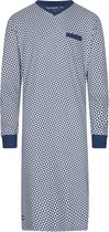 Pastunette for Men - Heren Nachthemd Victor - Wit / Blauw - Katoen - Maat 3XL