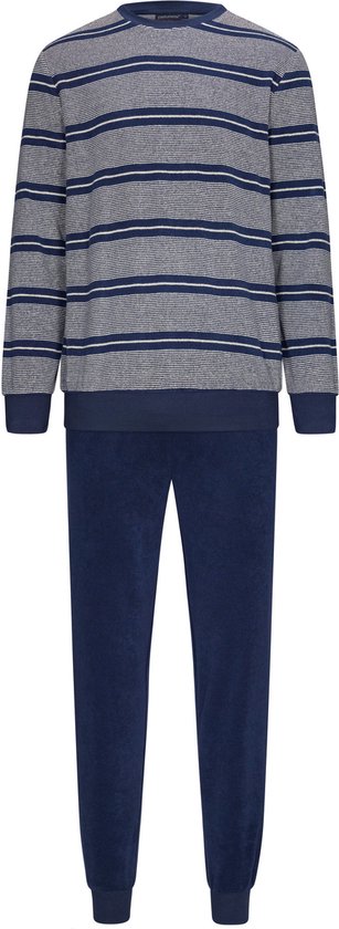 Pastunette for Men - Heren Pyjama set Dean - Grijs / Blauw - Katoen mix - Maat 2XL