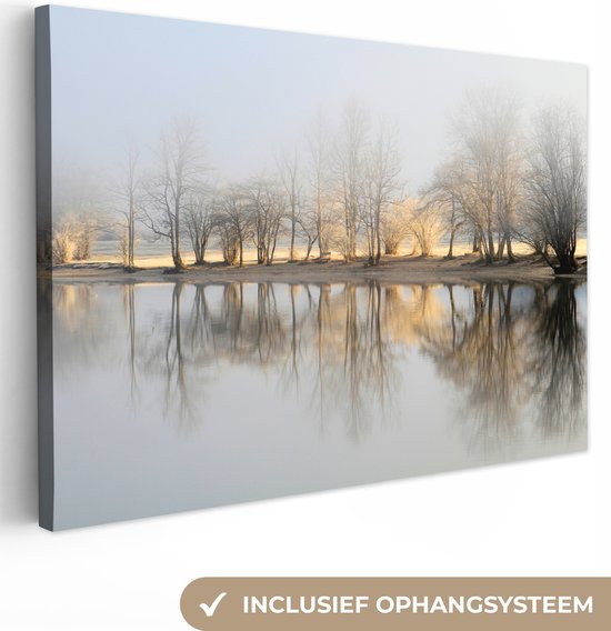 Tableau sur toile Water - Arbres - Nature - Paysage - 150x100 cm - Décoration murale