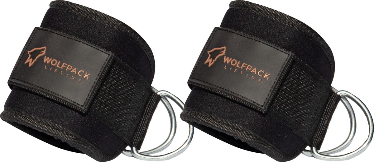 Wolfpack Lifting - Ankle Strap - Zwart/Bruin - One Size