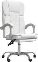 vidaXL Chaise de bureau réglable Faux cuir Blanc