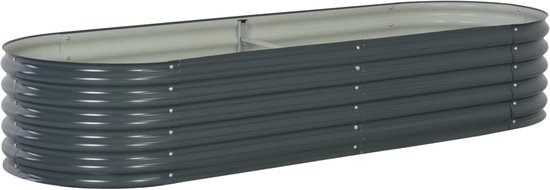 vidaXL Jardinière surélevée - Acier - 240 x 80 x 44 cm - Grijs - Pot de fleur