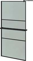 vidaXL-Inloopdouchewand-met-schap-100x195-cm-ESG-glas-aluminium-zwart