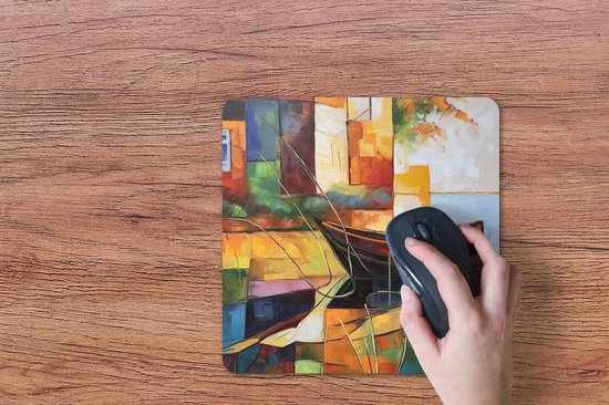 Muismat 30x30 cm - Mousepad Abstract - Kunst - Boot - Kleuren - Muismatten