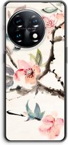 Case Company® - Hoesje geschikt voor OnePlus 11 hoesje - Japanse bloemen - Soft Cover Telefoonhoesje - Bescherming aan alle Kanten en Schermrand