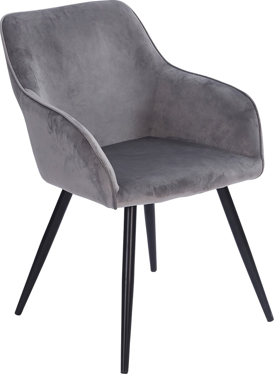 GISELE vintage stoel grijs fluweel
