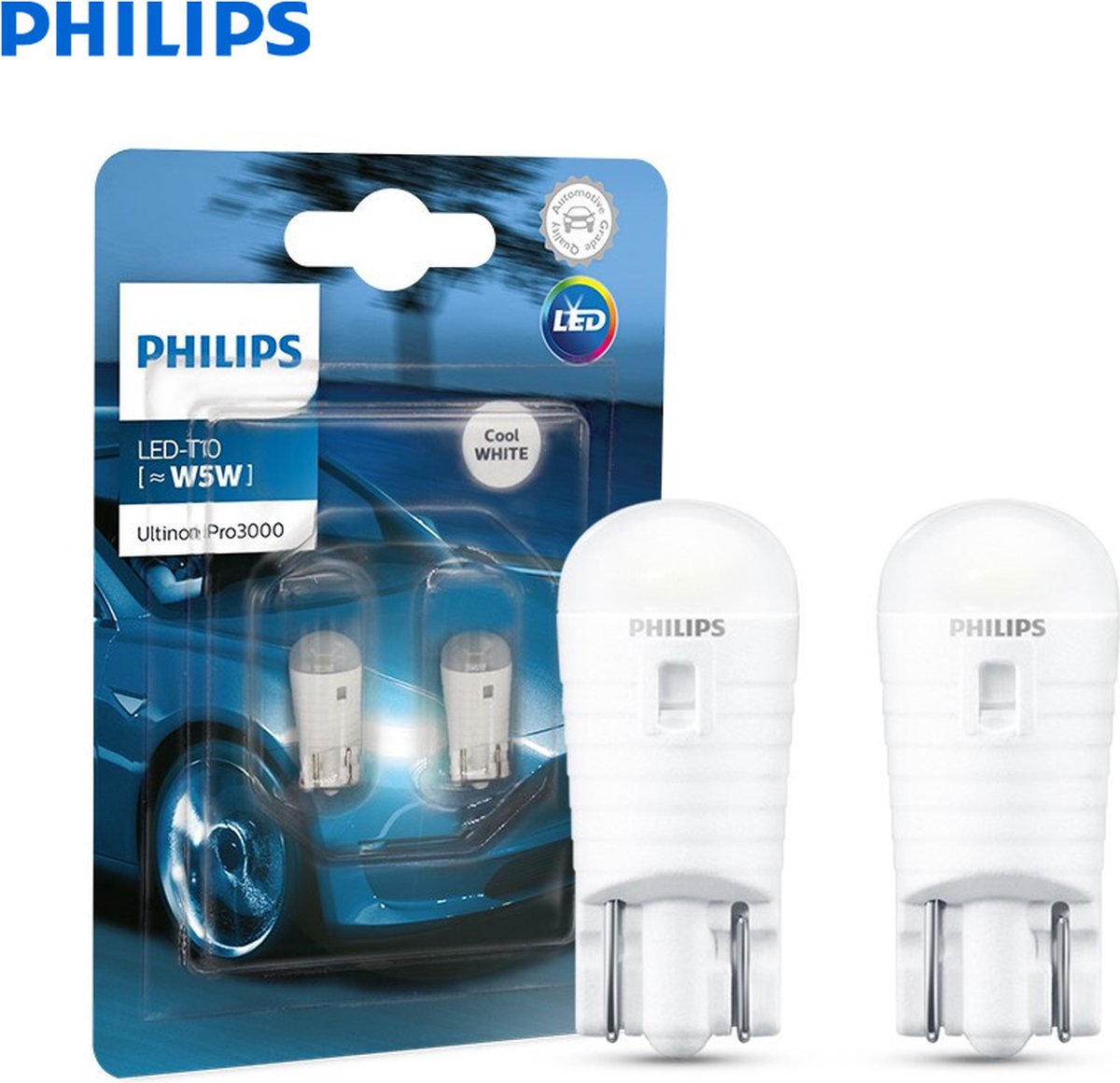 Philips Ultinon T10 LED 6000K Wit Verlichting 12V W5W (set) [Stadsverlichting - Parkeerverlichting - Kentekenverlichting - Interieurverlichting]