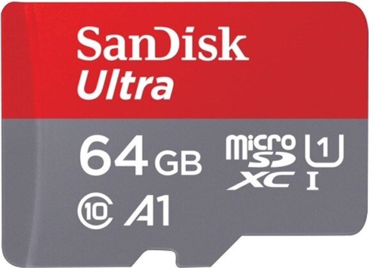 SanDisk MicroSDHC Ultra 64GB 120 MB/s CL10 A1 UHS-1 + SD Ada