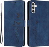 Coverup Smile Book Case - Geschikt voor Samsung Galaxy A14 Hoesje - Blauw