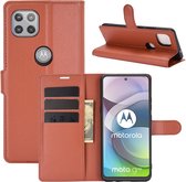 Coverup Book Case - Geschikt voor Motorola Moto G 5G Hoesje - Bruin