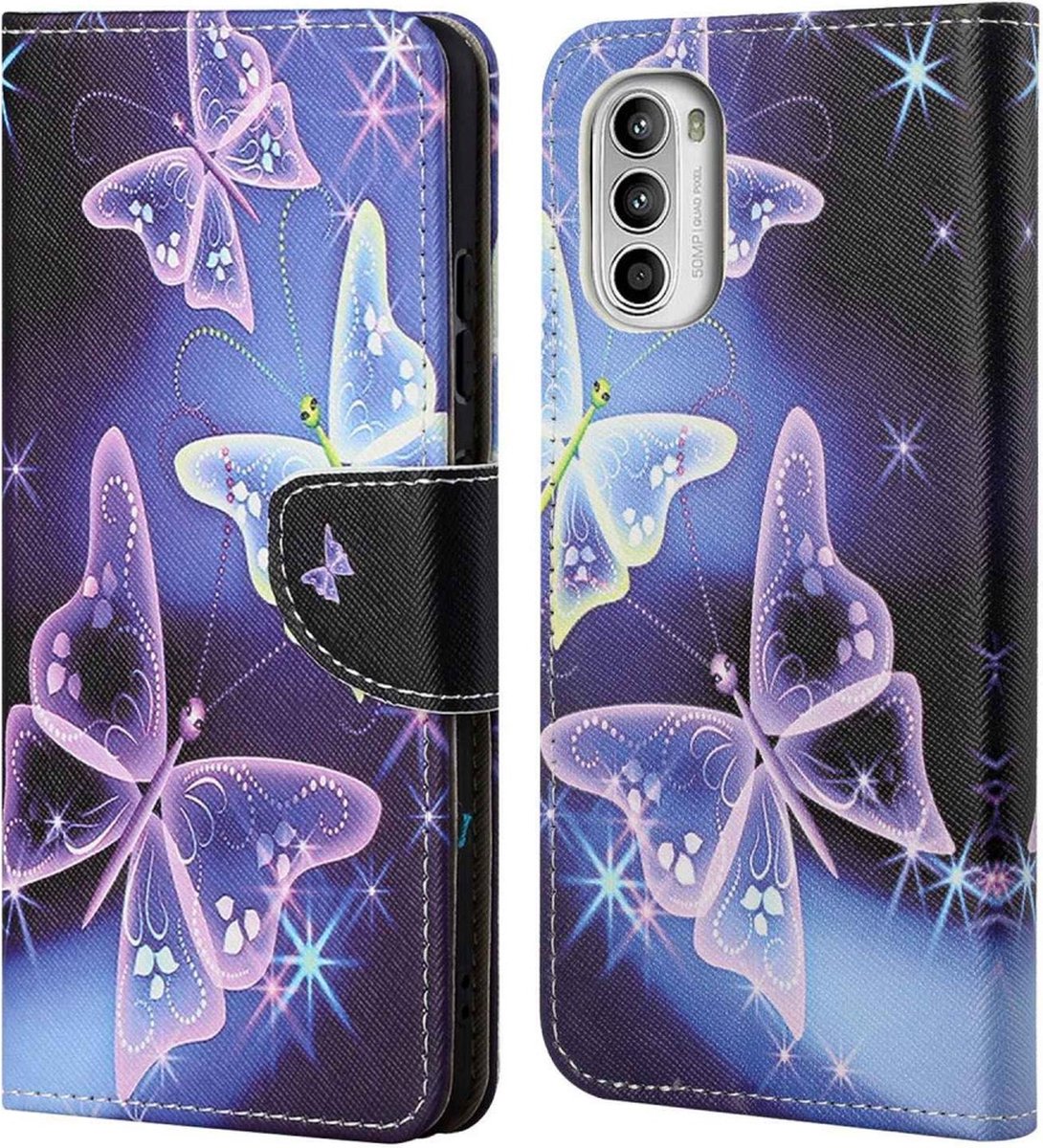 Coverup Hoesje - Geschikt voor Motorola Moto G52 Hoesje - Coverup Book Case - Vlinders