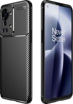 Coverup Carbon Fiber TPU Back Cover - Geschikt voor OnePlus Nord 2T Hoesje - Zwart