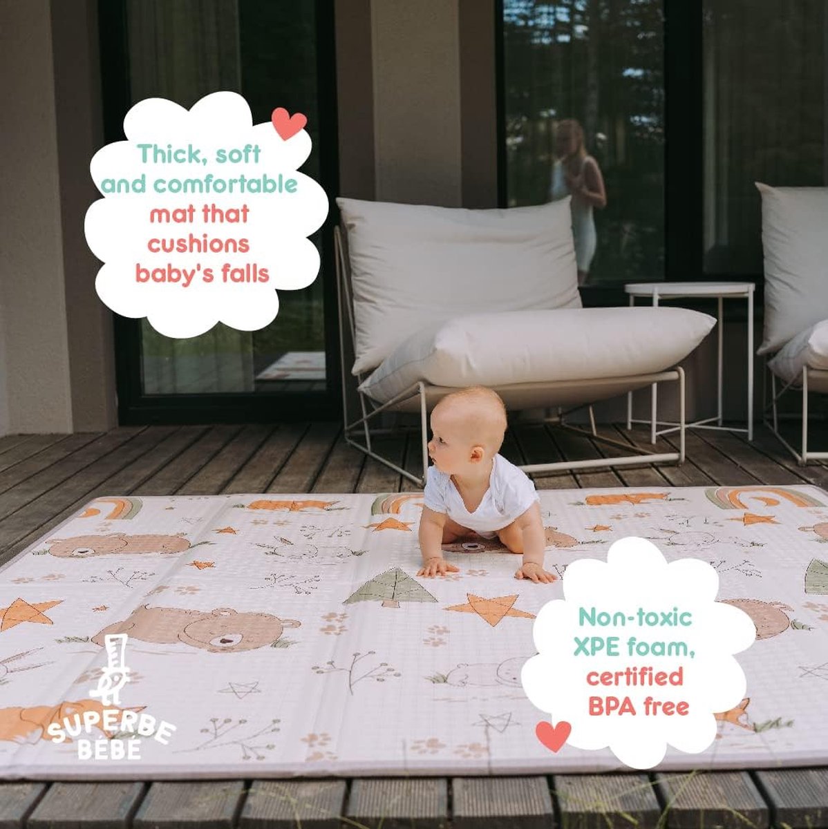 Superb Baby - XXL foam play mat, thick and foldable – Superbe Bébé