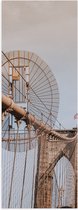Poster Glanzend – Bovenkant van de Brooklyn Bridge, New York - 20x60 cm Foto op Posterpapier met Glanzende Afwerking