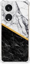 Back Cover OPPO Reno8 T 5G Smartphone hoesje met doorzichtige rand Marble White Black