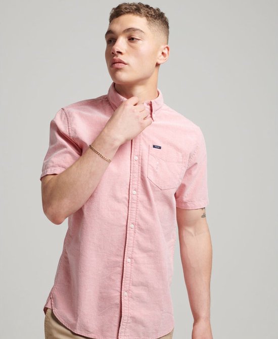 Superdry Vintage Oxford Shirt Met Korte Mouwen Roze L Man