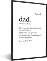 Fotolijst incl. Poster - Spreuken - Papa definitie - Quotes - Dad - 20x30 cm - Posterlijst