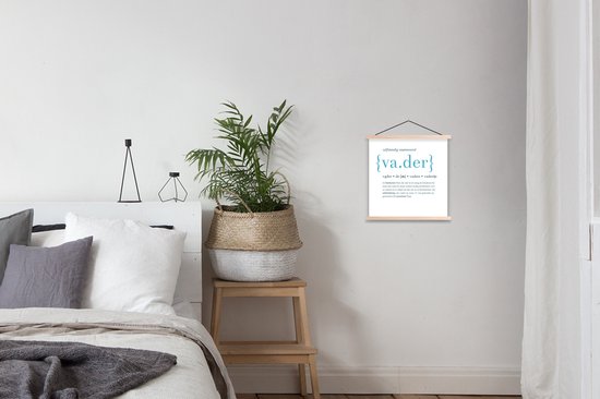 Porte-affiche avec affiche - Affiche scolaire - Citations - Définition du père - Proverbes - Dictionnaire - 40x40 cm - Lattes vierges - Cadeau Vaderdag - Cadeau - Cadeau pour lui - Astuce - Hommes