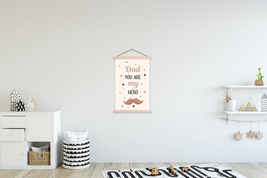 Cadeau pour le meilleur père avec texte - Papa tu es mon héros affiche textielposter affiche scolaire 60x90 cm - Tirage photo sur affiche textielposter (décoration murale salon / chambre)