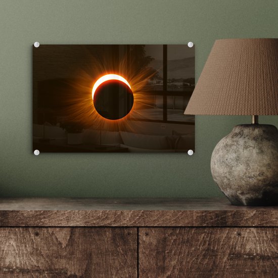 Peinture sur Verre - Eclipse Rouge dans le Noir - 30x20 cm - Peintures sur Verre Peintures - Photo sur Glas