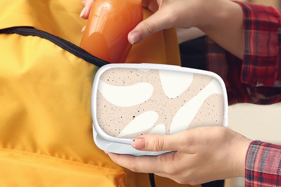 Lunchbox Wit - Lunchbox - Breadbox - Plantes - Abstrait - Rose - Pastel - 18x12x6 cm - Adultes