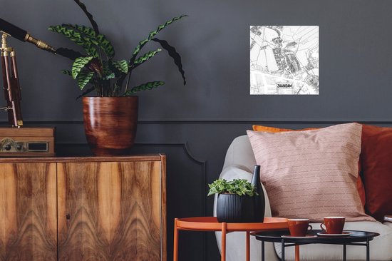 Stickers muraux - Plan de la ville Zaandam - 30x30 cm - Feuille adhésive - Carte