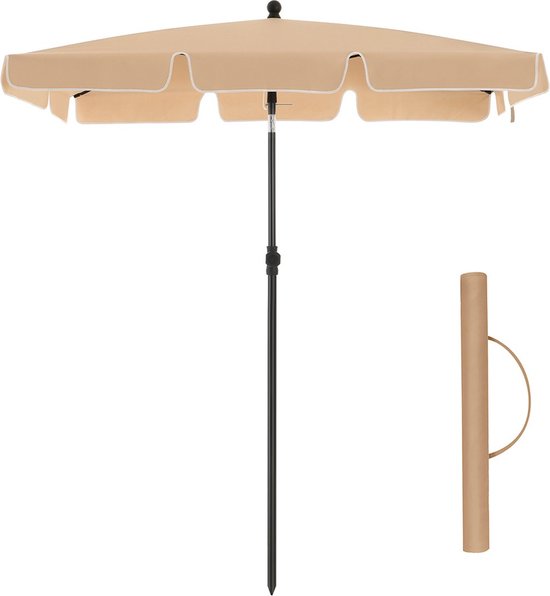 KINGSLEEVE® Parasol 300cm UV-bescherming 80 Beschermhoes Slinger Kantelbaar Rond Balkon Terras Tuin Tuinparasol Marktparasol Terracotta