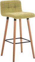 Luxe barkruk - Ergonomisch - Met rugleuning - Set van 1 - Barstoelen voor keuken of kantine - Polyester - Groen - Zithoogte 75cm