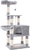Luxe Krabpaal Sawda - Voor Katten - 138cm - Grijs - Zachte Kattenmand Hangmat - Kattenspeelgoed - Geschikt voor kleine kittens- moederdag cadeautje