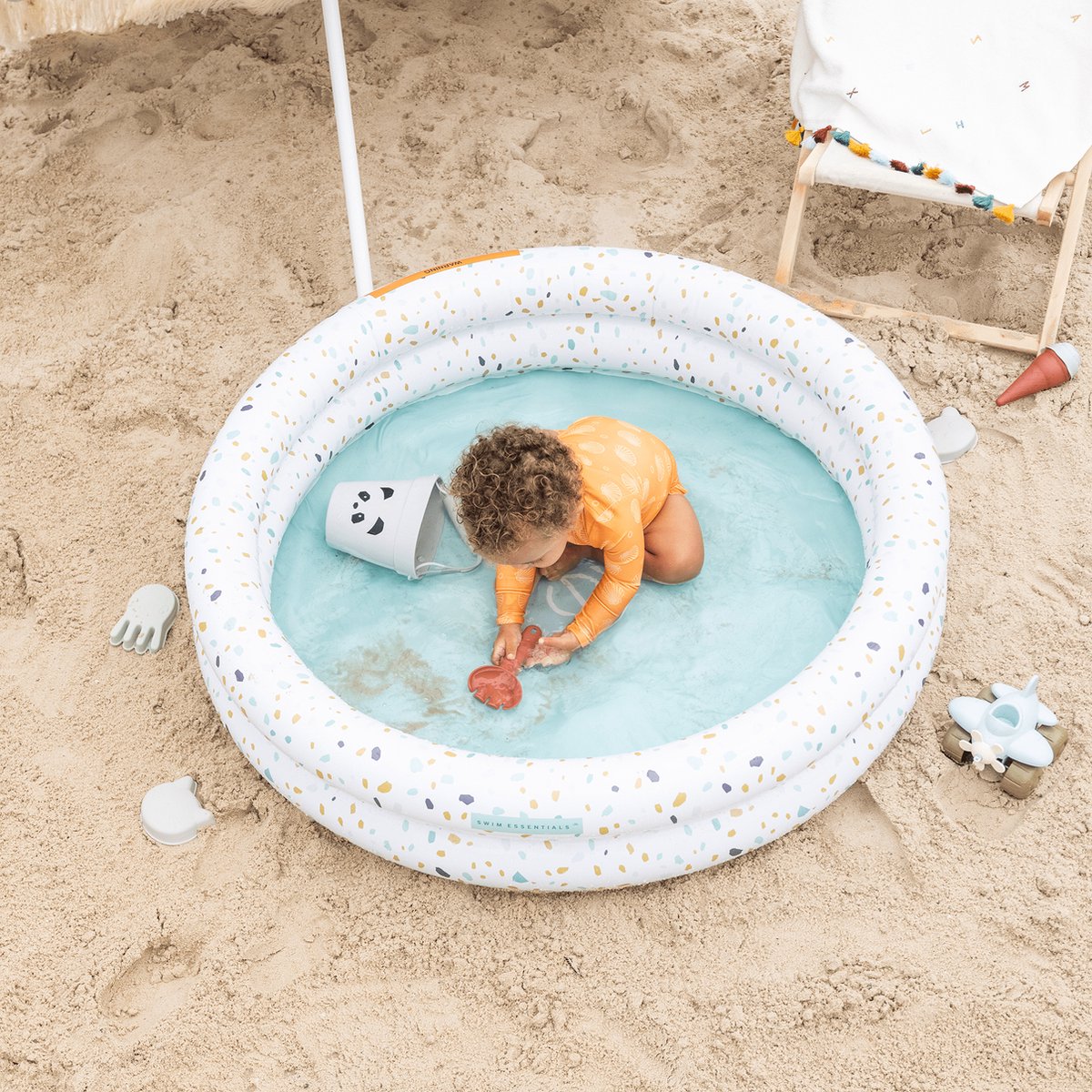 Swim Essentials Piscine pour Kinder Terrazzo Wit Ø 100 cm