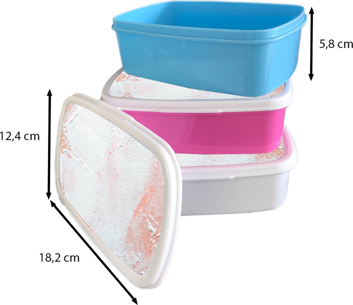Broodtrommel Wit - Lunchbox - Brooddoos - Verf - Abstract - Design - 18x12x6 cm - Volwassenen