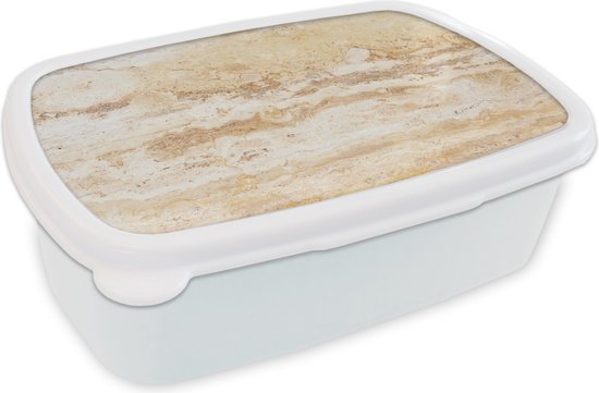 Boîte à pain Wit - Boîte à lunch - Boîte à pain - Marbre - Sable - Texture - 18x12x6 cm - Adultes