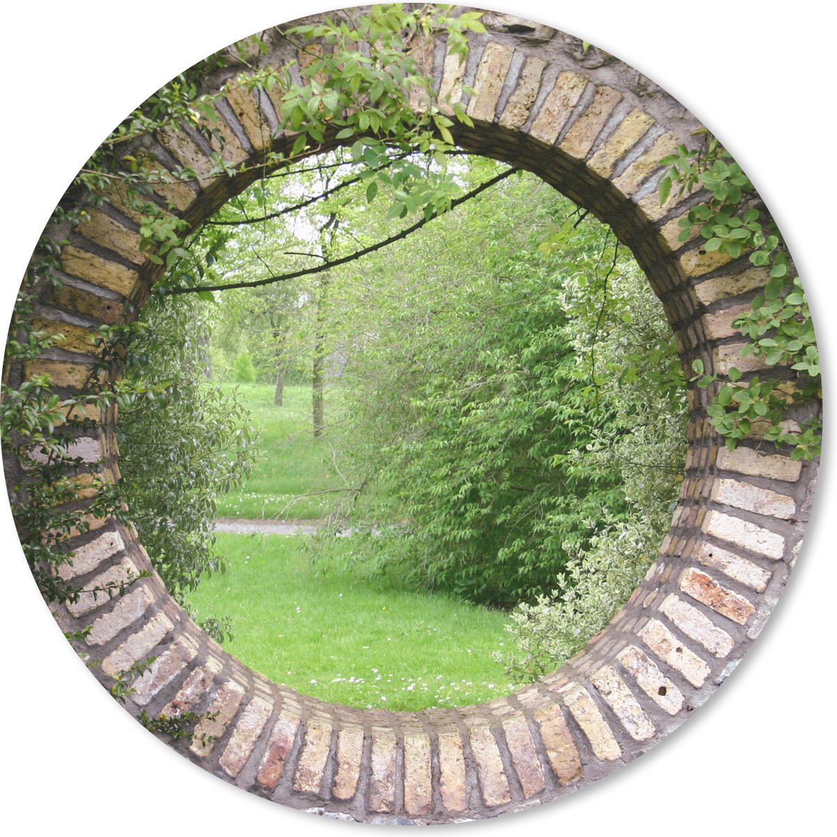 Muismat rond 50x50 cm - Mousepad Park - Doorkijk - Natuur - Ronde muismatten