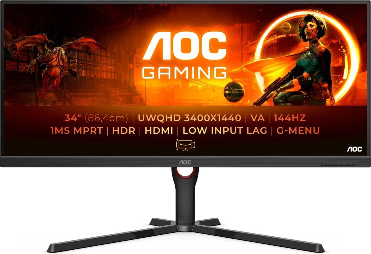 AOC U34G3XM - UWQHD Ultrawide Gaming Monitor - 144hz - 34 inch - AOC