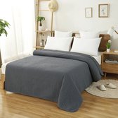 Couvre-lit de Luxe Happyment - Couvre-lit 2 personnes - Gris foncé - Polyester - 240x260cm