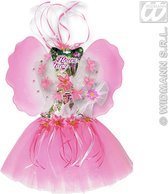 Widmann - Elfen Feeen & Fantasy Kostuum - Bloemenfee Set Kind - Roze - Carnavalskleding - Verkleedkleding