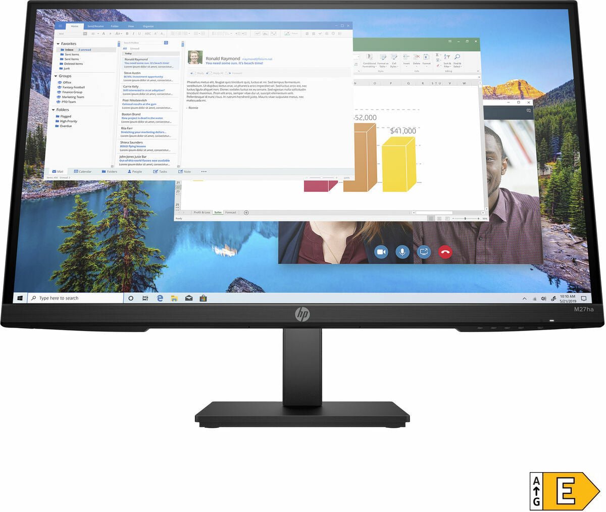 HP P27h G5 68,6 cm (27) 1920 x 1080 Pixeles Full HD (64W41AA#ABB)