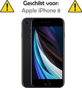 Hoesje Geschikt voor iPhone 8 Hoesje Magnetische Adsorptie Back Case - Hoes Geschikt voor iPhone 8 Hoesje Met Metalen Frame - Zilver - 2 Stuks