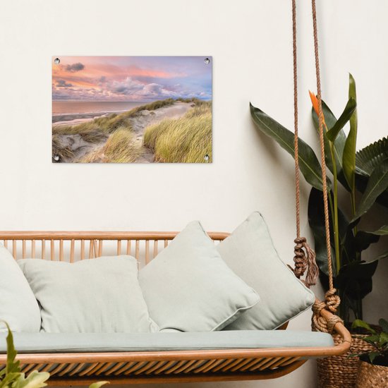 Décoration de jardin Plage - Mer - Dune - Coucher de soleil - 60x40 cm - Poster de jardin - Toile de jardin - Poster extérieur
