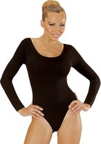 Widmann - Dans & Entertainment Kostuum - Unicolor Body Volwassen Met Knoopsluiting, Zwart Vrouw - Zwart - Small / Medium - Carnavalskleding - Verkleedkleding