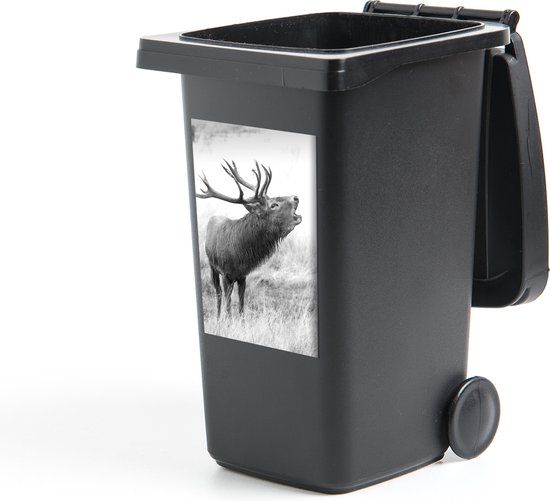 Container sticker Brullend hert - zwart wit - 40x60 cm - Kliko sticker