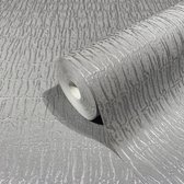 Kumano - Teardrops - Luxe Behang - Vliesbehang - Wallpaper - Zilver - 0,53 x 10,05 M.