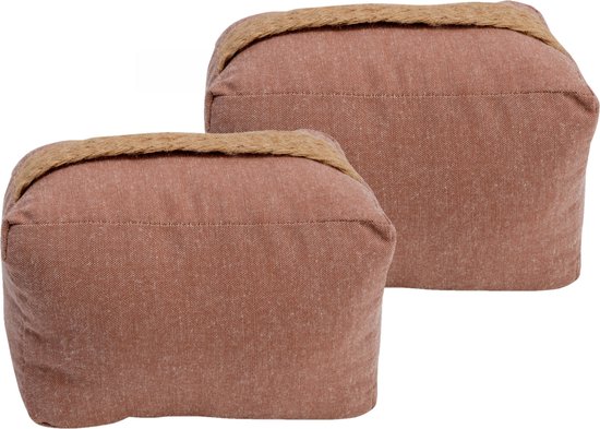 Cosy & Trendy deurstopper - 2x - 0.22 kilo - terra bruin - polyester - 15 x 10 cm