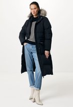 Hooded Jacket With Removable Fur Collar Dames - Zwart - Maat M