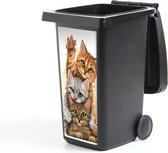 Container sticker Katten - Illustratie - Huisdieren - Poes - 38x80 cm - Kliko sticker